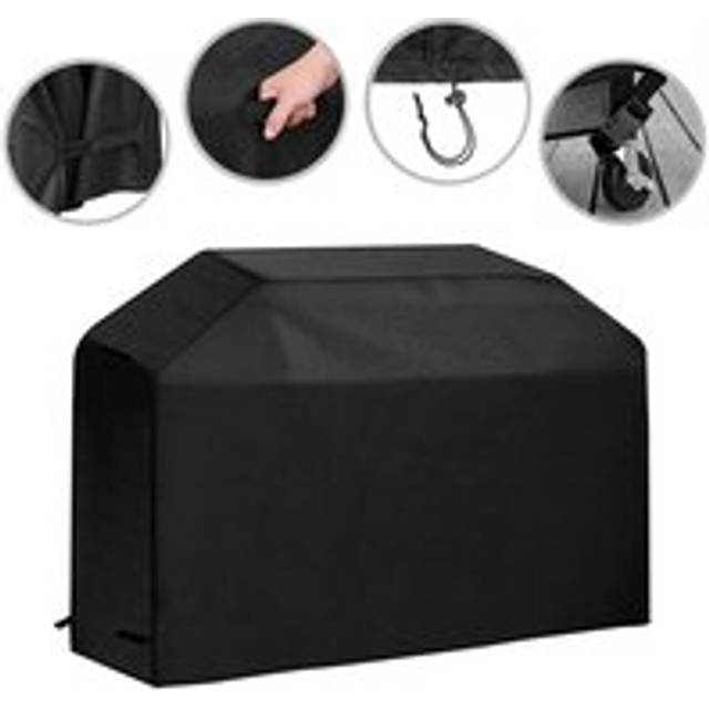 Rectangular Dust-Proof Furniture Cover BBQ Grill Cover, 163cm W x 61cm D x 122cm H - Black - One Size