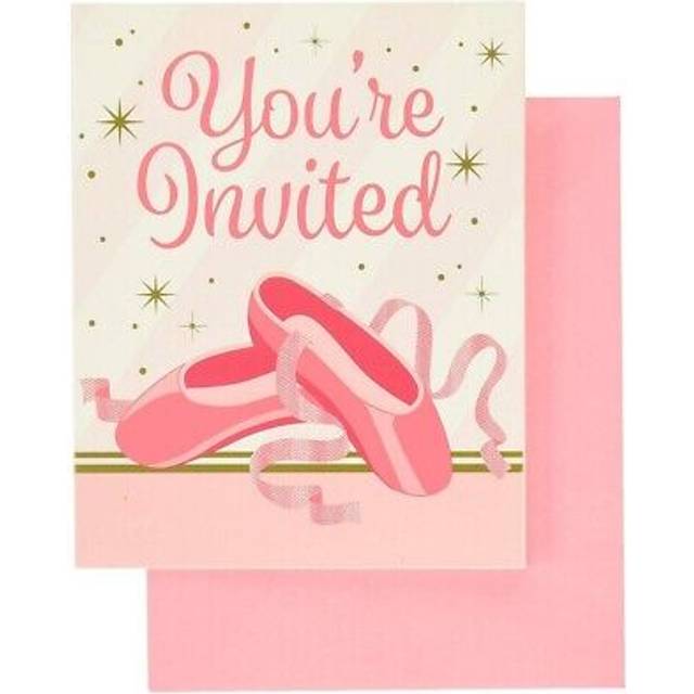 Creative Party Ballet Shoes Invitations (Pack of 8)