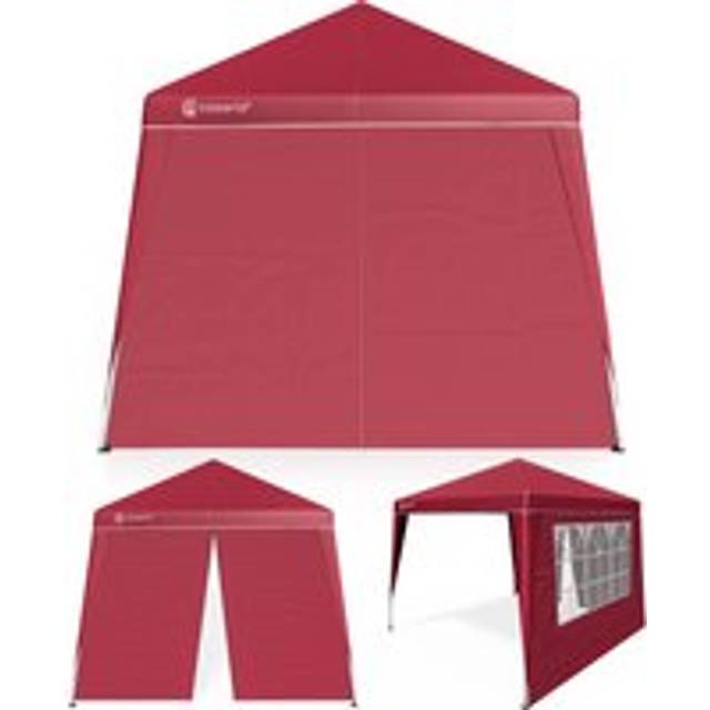 Folding gazebo Capri red 3x3m incl 2 side walls