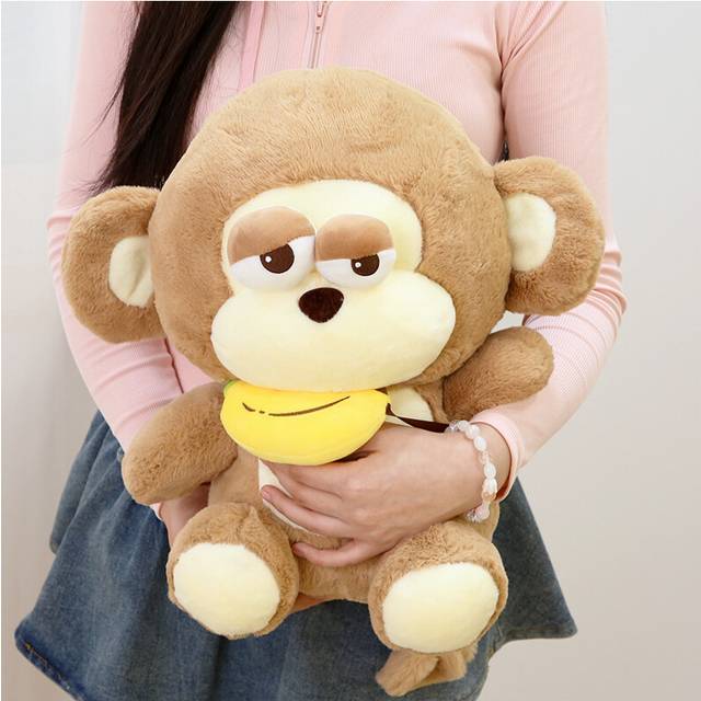 Big Eye Banana Monkey Plush Toy Cute Comfort Soothing Sleepy Throw Pillow Gift