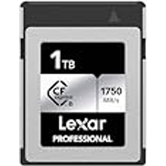 Lexar Professional SILVER Series CFexpress Typ B kort 1TB, CFe Kort Upp till 1750MB/s Läs, CF kort Adopt PCIe Gen3x2, CF Minneskort Kompatibelt med DSLR, bakåt med XQD-kamera (LCXEXSL001T-RNENG)