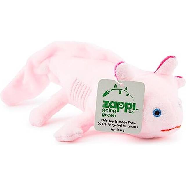 Zappi Co 100% Recycled Plush Axolotl Toy (22cm Length) Stuffed Soft Cuddly Eco Friendly animals Collection For New Born Child First kid