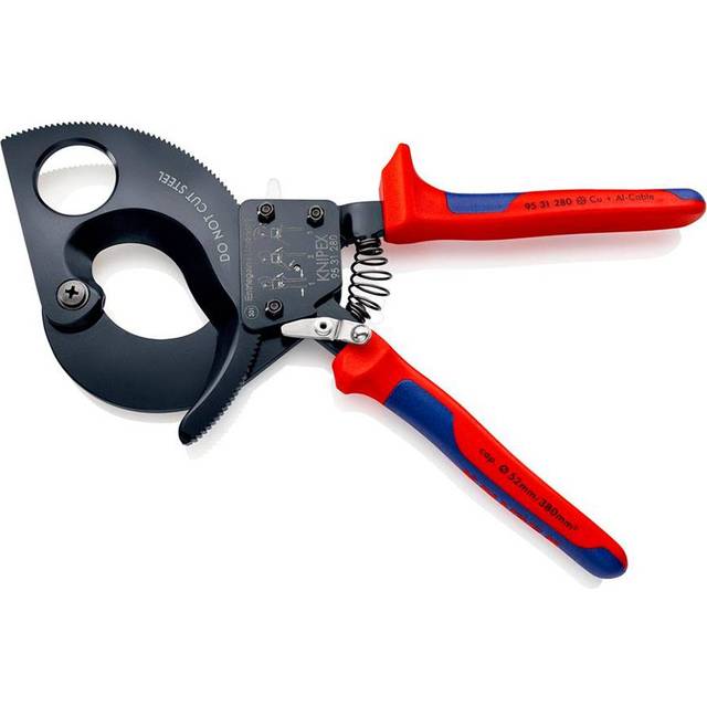 Knipex Kabelsax (spärrmekanism) svartlackerad, Med flerkomponentsöverdrag 280 mm (SB-kort/blister) 95 31 280