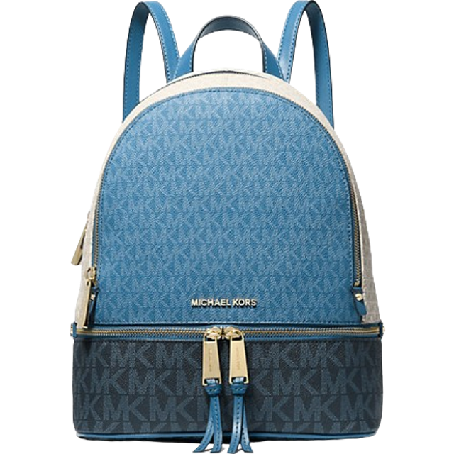 MK Rhea Medium Color-Block Logo Backpack - Blue - Michael Kors - ONE SIZE