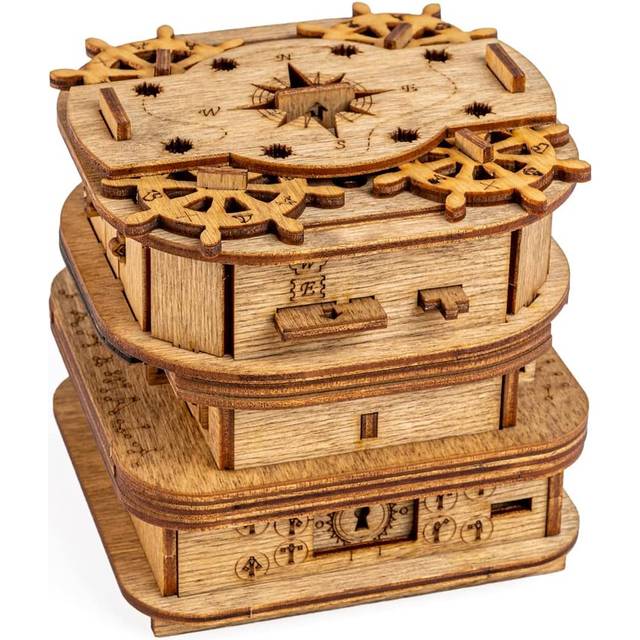 iDventure Cluebox - Davy Jones Locker - Smart Wooden Puzzle - Escape Room In A Box