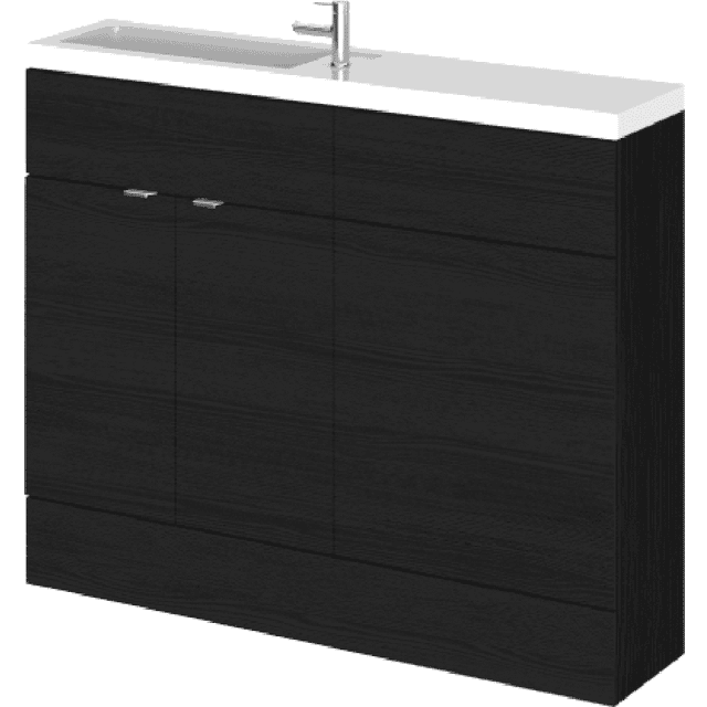 Hudson Reed Fusion Charcoal Black 1100mm Basin &amp; WC Compact Unit C