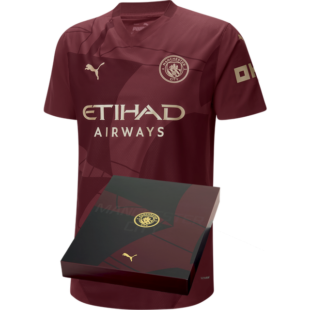 '24-'25 Man City Third Authentic Shirt w/packaging Men's Maroon L Polyester Manchester City Made By: Puma