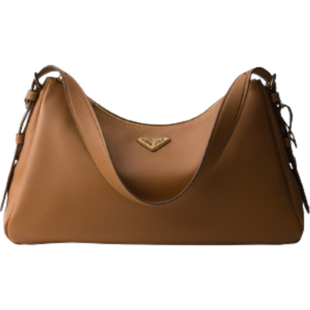 Prada Womens Brown Aim&#233;e Large Leather Shoulder Bag 1 Size - BROWN