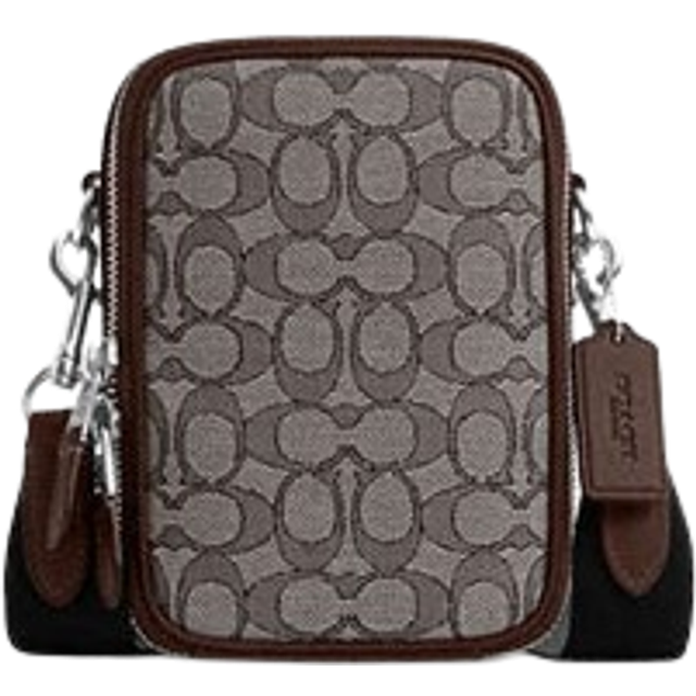 Coach Stanton Crossbody In Signature Jacquard - Silver/Oak