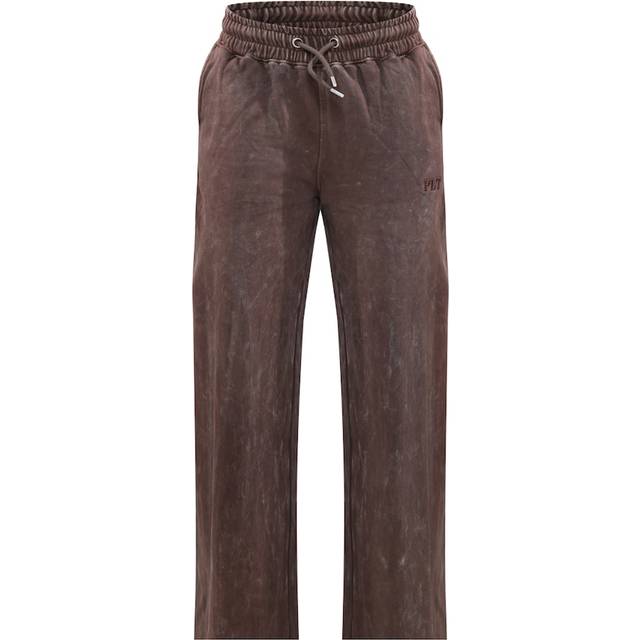 Chocolate Washed Oversized Low Rise Wide Leg Joggers, Chocolate - S