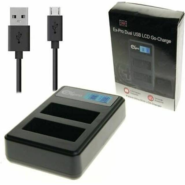 Ex-Pro© Sony NP-F550 NPF550 LCD DUAL Go-Charge USB Charger