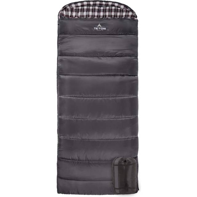 TETON Sports Fahrenheit Regular Sleeping Bag; Great for Family Camping  Grey Cotton Liner  80 x 33  Regular / 0F/-18C Left Zip