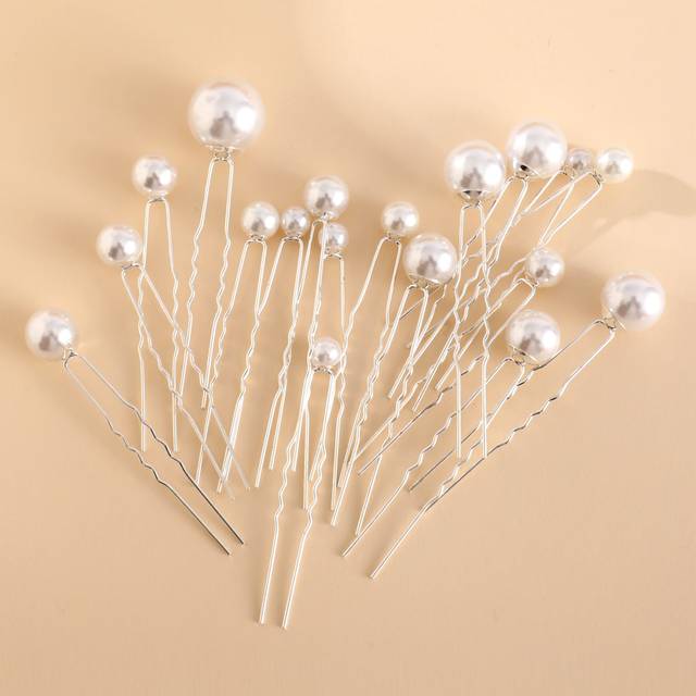 SHEIN 18pcs Faux Pearl Decor Bridal Hair Pin Elegant Halloween