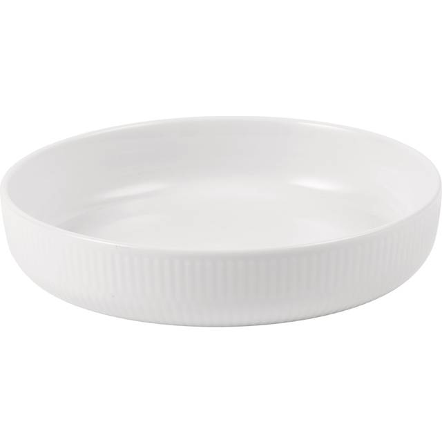 Royal Copenhagen Hvid Riflet Ovnfast Fad Ø 18,5 cm Bageplade
