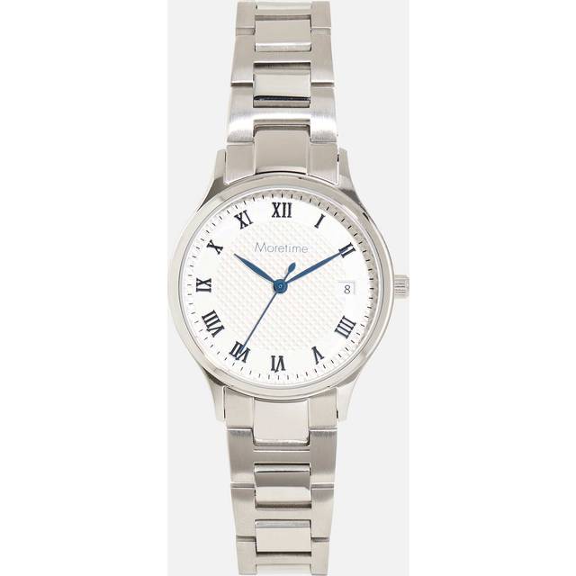 Moretime damklocka - metallband, silver/vit, 30mm