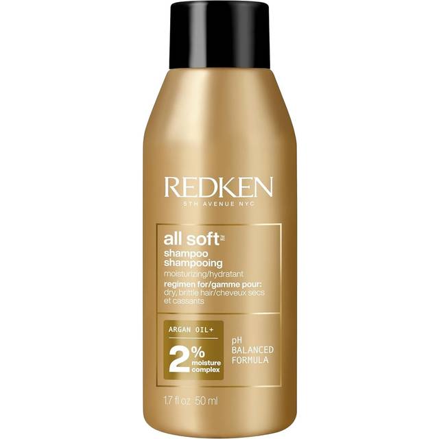 Redken All Soft Argan Oil Shampoo | For Dry / Brittle Hair | Provides Intense Softness and Shine | Travel Size | 1.7 Fl Oz