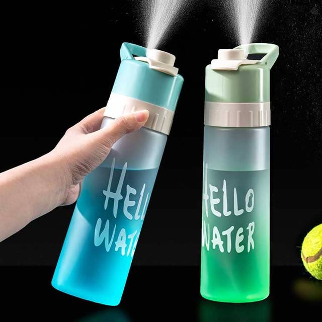 SHEIN 650Ml Water Bottle Outdoor Sport Fitness Water Cup Large Capacity Spray Bottle Bpa Free Drinkware Travel Bottles