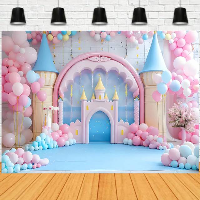 SHEIN Happy 1st Birthday Backdrop Banner Newborn Girls First Birthday Backdrop Photography Background For 1st Birthday Baby Shower Party Decorations Supplie