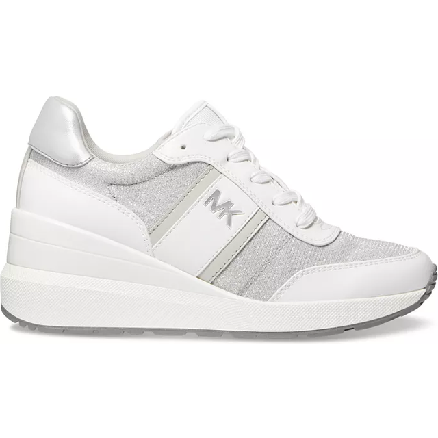 Mabel Women's Leather and Mesh Sneakers with Shiny Chain 43S4MBFSBD 38 white