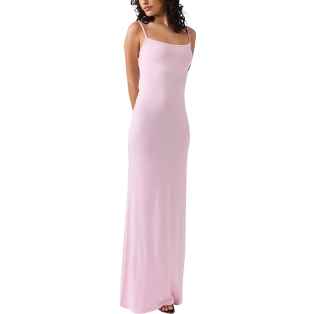 Gina Tricot Soft Touch Maxi Slip Dress - Pink Lady