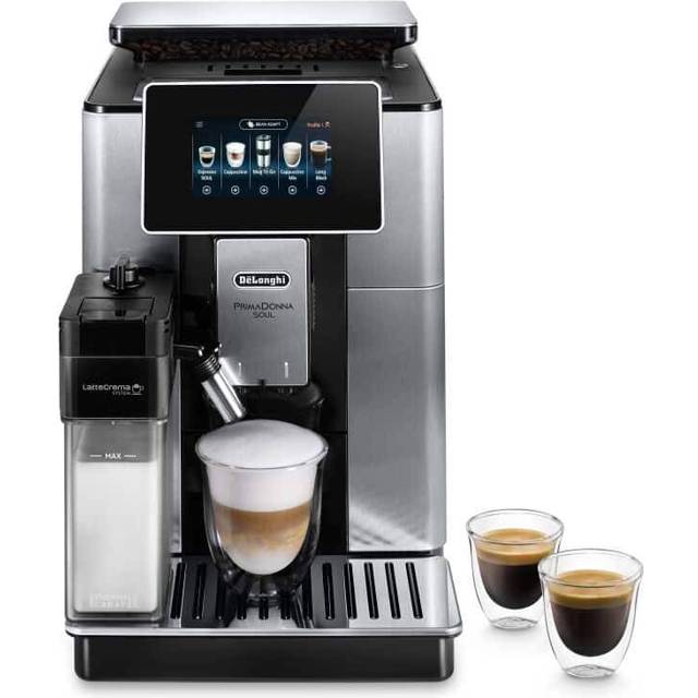 De'Longhi ECAM610.75.M PrimaDonna Soul One Connected Touch Bean to Cup Coffee Machine - Metal & Black