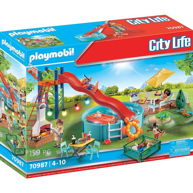 Playmobil City Life 70987 Pool Party, With Light Effects, Toy for Children Ages 4+