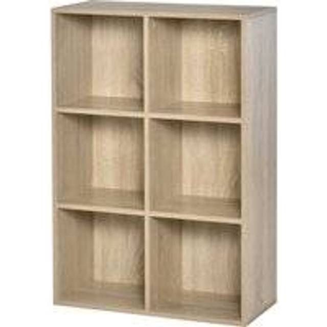 HOMCOM Cubic Cabinet Bookcase Storage Shelves for Home Office, Oak