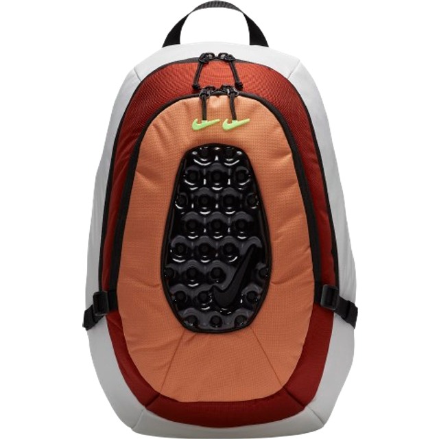 Nike air backpack 21 litres phantom/rugged orange/lime blast dv6245-030