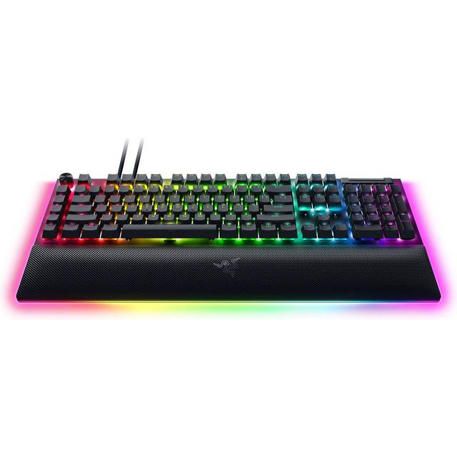 Razer BlackWidow V4 Pro – mekaniskt speltangentbord Chroma RGB (gröna mekaniska switchar, kommandohjul och 8 makrotangenter, multifunktionsrulle) DE layout | svart