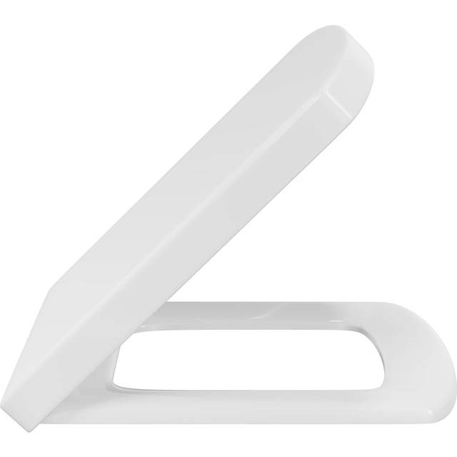 Wholesale Domestic Smiley Square Quick Release Soft Close Toilet Seat | White | Plastic | 340mm