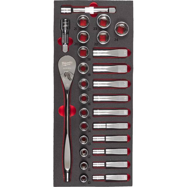 Milwaukee 1/2" Drive Ratchet & Socket Set Foam Insert