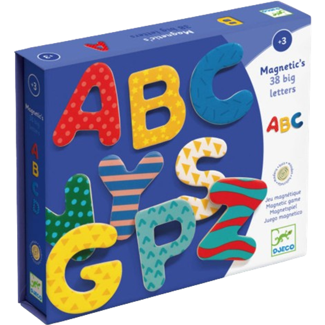 38 Big Letters Wooden Magnets - Magnets & Magnetism for Ages 3 to 7 - Fat Brain Toys
