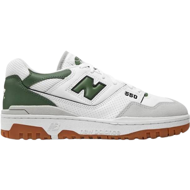 New Balance Womens BB550 Trainers White Green Grey Gum, 3.5
