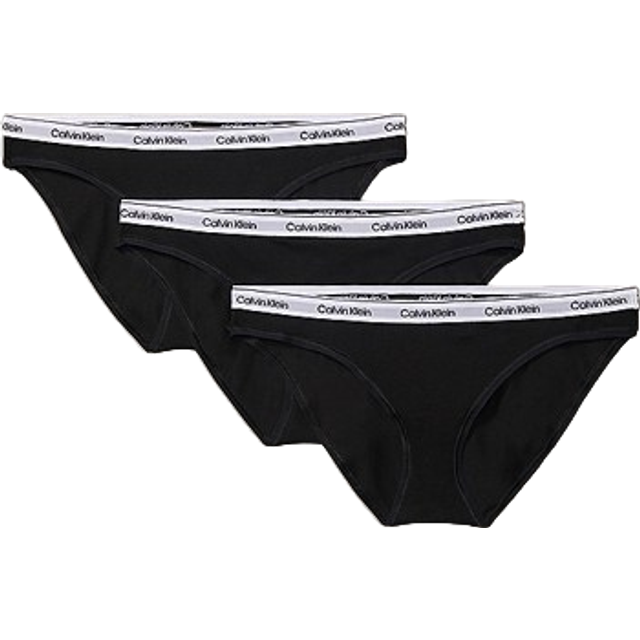 Calvin Klein Modern Logo Bikini Brief 3 Pack - Black/ White/ Grey Heather - L - 14