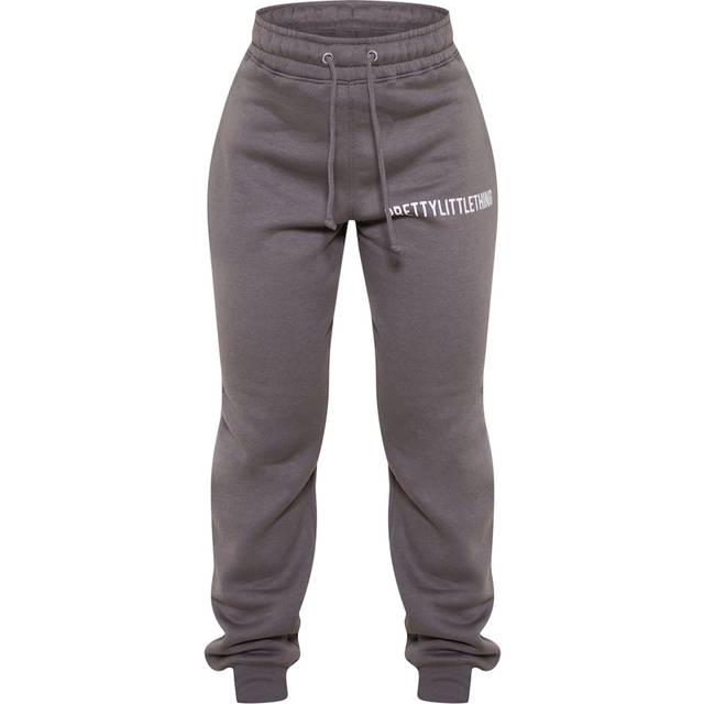PRETTYLITTLETHING Charcoal Cuffed High Waisted Cuffed Joggers, Grey - XS