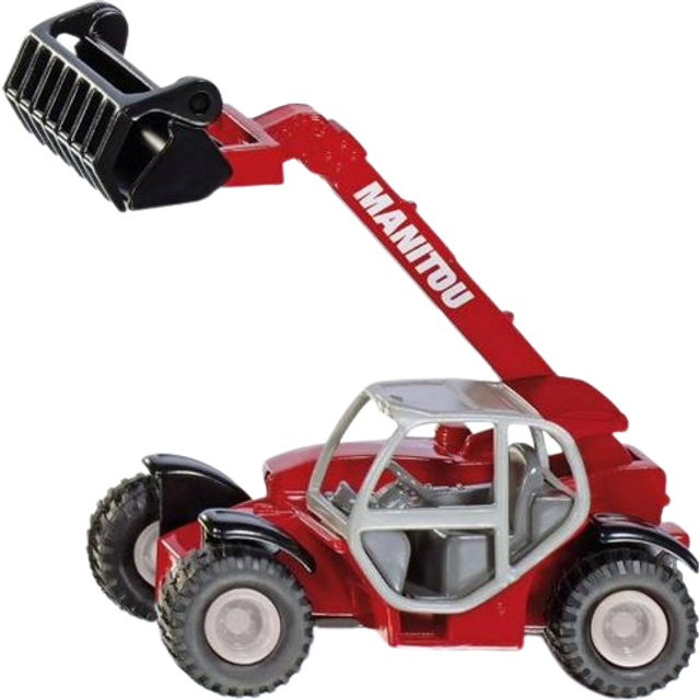 siku 1482, Manitou Telehandler, Metal/Plastic, Red, Movable loading arm