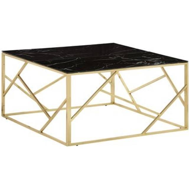 vidaXL Soffbord guld rostfritt stål och härdat glas