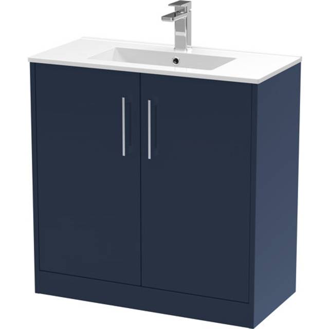 Hudson Reed Juno 800Mm Floor Standing 2-door Vanity & Basin 2 - Midnight Blue