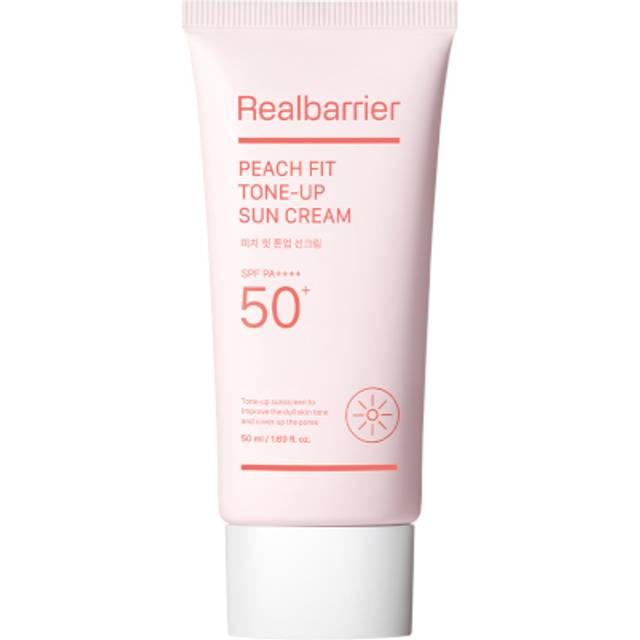 Real Barrier Peach Fit Tone-Up Sun Cream Skyddande tonad kräm för ansikte SPF 50+ 50 ml