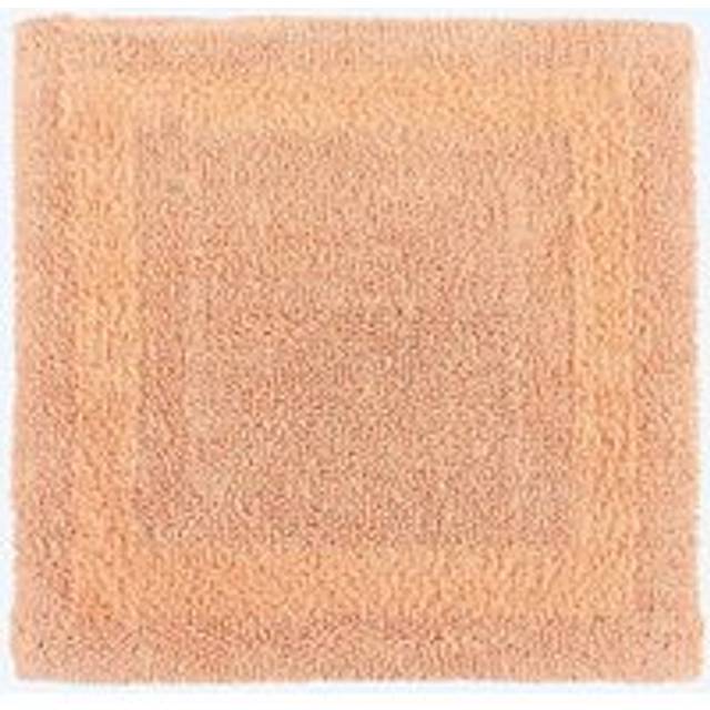 Homescapes Luxury Reversible Peach Orange 100% Cotton Shower Mat, 50 x 50 cm, Machine Washable, Super Absorbent, Soft and Hand-Tufted, Eco Friendly - Pink