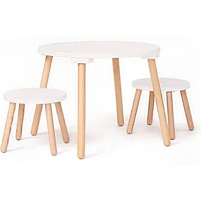 KID'S CONCEPT Stool And Table Set Light Brown |Brun |One Size