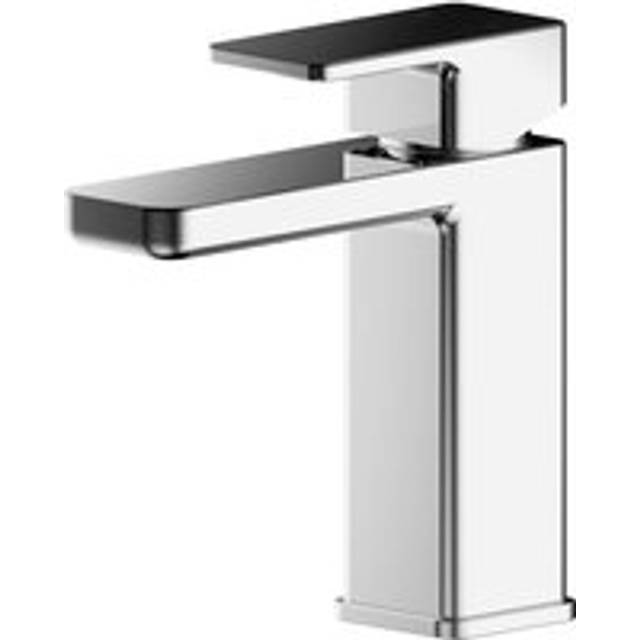 Square Mono Basin Mixer Tap & Push Button Waste Chrome