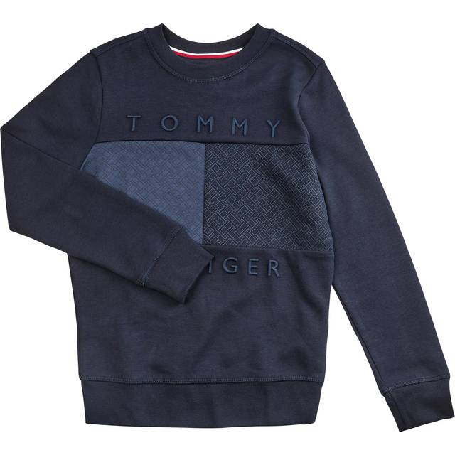 Tommy Hilfiger Monogram Panel Crewneck Stl. 10 år / 140 cm pojkar - Sweatshirts Från Magasin - Desert Sky (10 år / 140 cm)