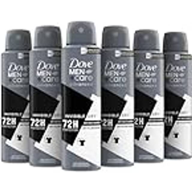 Dove Deodorant Dove Men + Care Invisible Dry Spray Advanced Care, Deodorant för män, med 1/4 fuktgivande kräm, fuktgivande och fläckbeständig formel, skydd upp till 72 timmar, 6 stycken på 150 ml