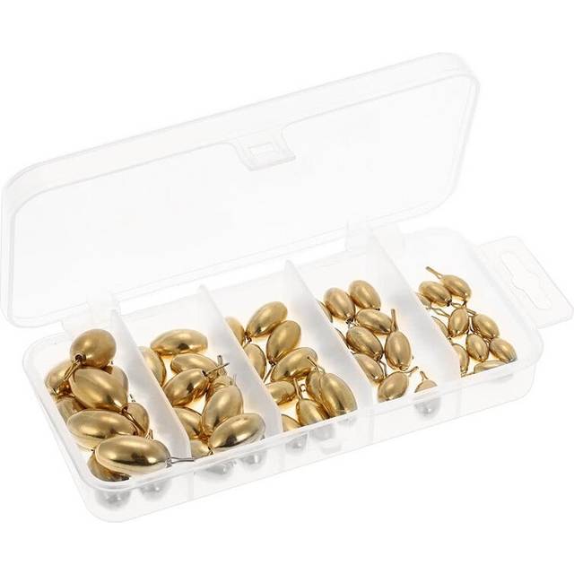 50Pcs Assorted Copper Sinker Bulk Set Box Elliptic Swivel Kit Casting Drop Fishing Tackle Accessories Sinkers & Weights