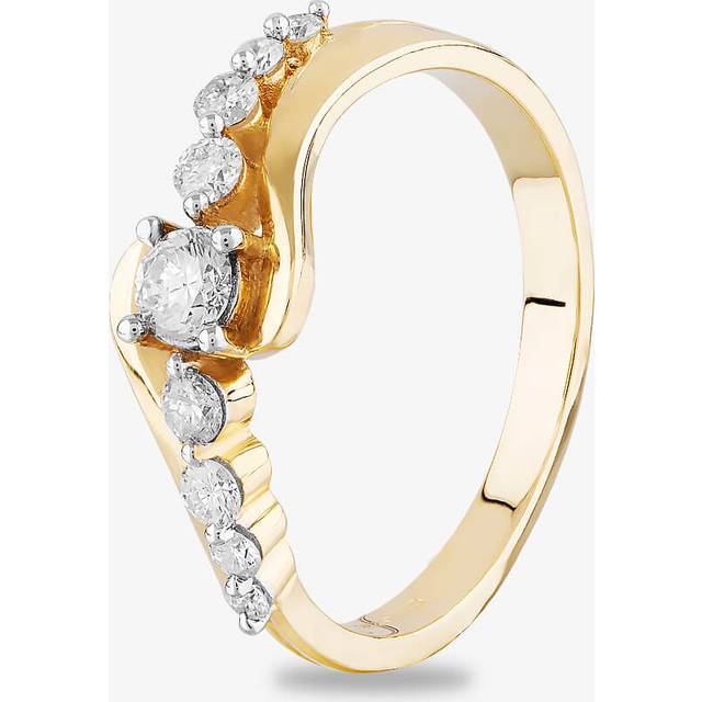 9ct Yellow Gold 0.50ct Diamond Gradient Twist Ring THR14454-50V O