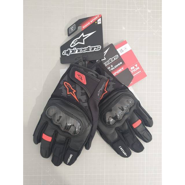Alpinestars SMX Z Drystar Motorcycle Gloves, black-red, Size M for Men