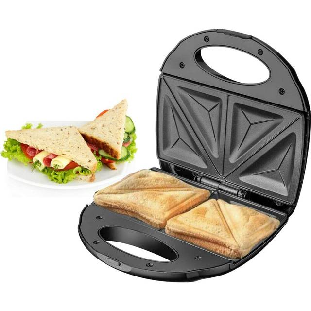 Sandwich Maker 2 Slice Sandwich Toaster Machine Non-Stick Easy Clean 750W Triangle cooking, Non-stick coating plate