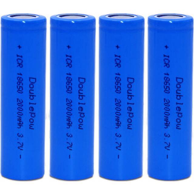 (12pcs) 18650 Rechargeable Li-ion Battery 3.7V 2000mAh Lithium Cells Flat Top