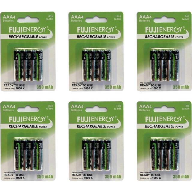 Fuji energy aaa 350 mah rechargeable batteries staycharged for phone nimh lr03